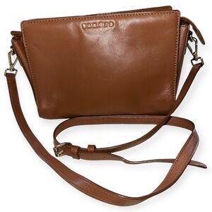 SANDRO Paris Brown Leather Cross Body